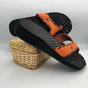 North Face Flip Flops Womens 11‎ Orange Base Camp Wedge Sandals Textured Footbed